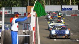 26.02.2022, IVRA Club Sport Series, Round 5, 700 km of Zolder, Start action, Cup class, iRacing