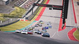 26.11.2022, VCOxLFM FLExTREME, Round 1, Challengers Split, Assetto Corsa Competizione, Circuit of the Americas, Start action
