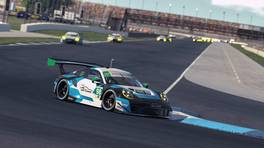 06.11.2022, IMSA Esports Michelin Global Championship, Round 3, Indianapolis Motor Speedway, #98, Apex Racing Team Porsche 911 GT3 R, Alejandro Sanchez, Kevin Ellis Jr., iRacing