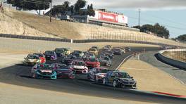 11.04.2022, Racing Line Touring Car Championship, Round 9, WeatherTech Raceway at Laguna Seca, Start action, Race 1, iRacing
