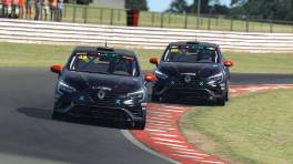 17.04.2023, The Racing Line Clio Cup, Media Day, Oulton Park Fosters, Jan Weisswang, Meatball Motorsport, Ciaran Dempsey, Meatball Motorsport, iRacing