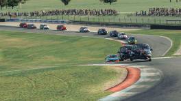 24.04.2023, The Racing Line Clio Cup, Round 1, Knockhill, Start action, iRacing