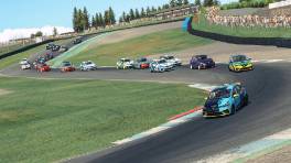 24.04.2023, The Racing Line Clio Cup, Round 1, Knockhill, Start action, iRacing