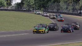 01.05.2023, The Racing Line Clio Cup, Round 2, Brands Hatch Indy, Start action, iRacing