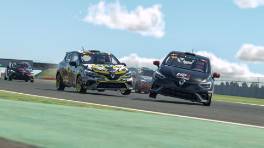 08.05.2023, The Racing Line Clio Cup, Round 3, Silverstone National, Greg Ottley, ZFG, Anders Kejser, NSR Red, iRacing