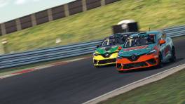 15.05.2023, The Racing Line Clio Cup, Round 4, Snetterton 300, Martin Wallace, ZFG, Patryk Dopart, ORD, iRacing