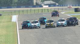 22.05.2023, The Racing Line Clio Cup, Round 5, Donington National, Race action, iRacing